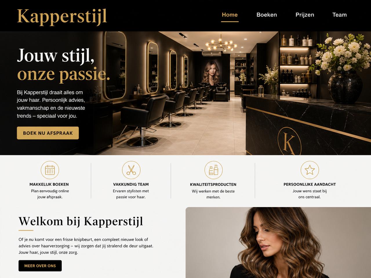 Website voorbeeld voor Kapper